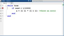 Some errors happen in MATLAB infrequently. If you don't know the conditions when they occur, setting a breakpoint might not work. Using DBSTOP if error will have MATLAB stop on a line in the editor only when the error condition is tripped.