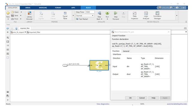 Become familiar with the project workflow and simulate a FIR filter. Change system conditions and view simulation results. When simulation is complete, create a final IP block.