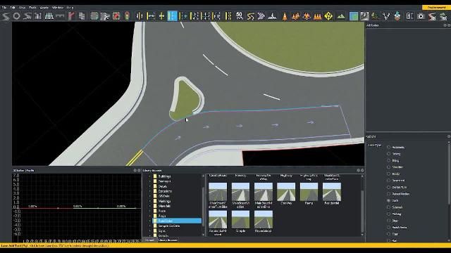 Learn how to create and edit roundabouts in RoadRunner interactive editing software.